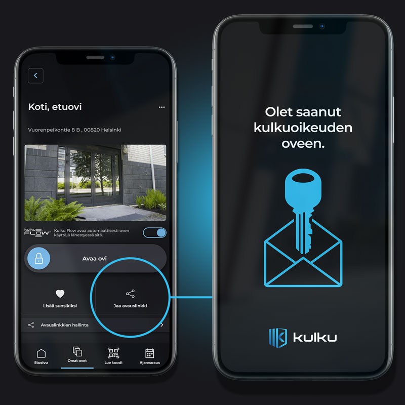 4. ...tai pyydä oven avauslinkki etukäteen